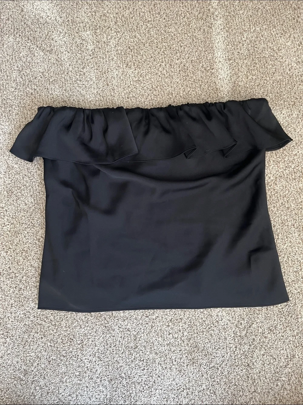Strapless Black Ruffle Top - Picture 1 of 2